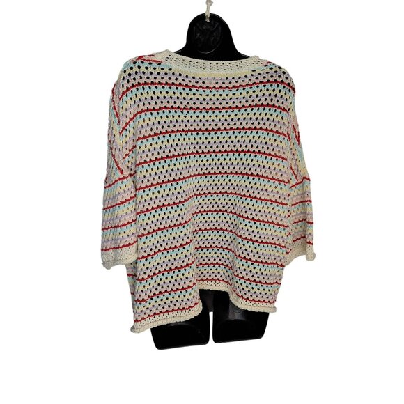 Haptics By Holly Harper 3X Multicolor Crochet Knit Sweater - Picture 8 of 10